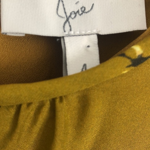 Joie silk Kayane charteuse green and pink floral dress Sz 4 - Picture 2 of 10